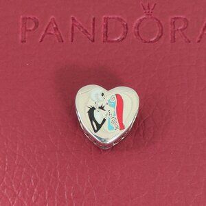 Pandora Disney Charm - Jack Skellington and Sally - Meant to Be Heart Bead Charm